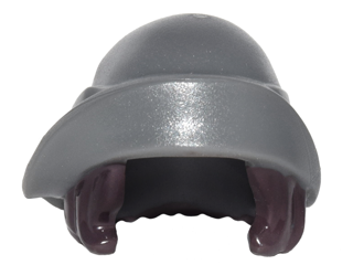 Minifigure, Hair Combo, Hat with Hair, Soft Folded Brim with Dark Brown Bob Cut Hair Pattern