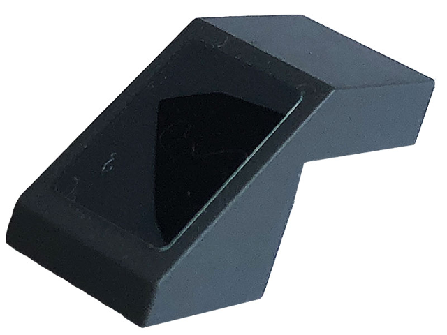 Slope 45 2 x 1 with Cutout without Stud with Black Panel on Dark Bluish Gray Background Pattern Model Right Side (Sticker) - Set 76903