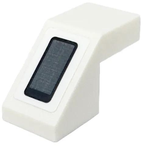 Slope 45 2 x 1 with Cutout without Stud with Dark Bluish Gray Rectangle with Black End and Outline Pattern (Sticker) - Set 75350