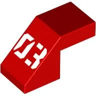 Slope 45 2 x 1 with Cutout without Stud with White '03' Pattern