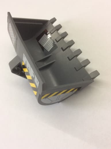 Technic Digger Bucket 7 x 10 with Yellow and Black Stripes, Chequerplate and Dirt Pattern (Stickers) - set 70915