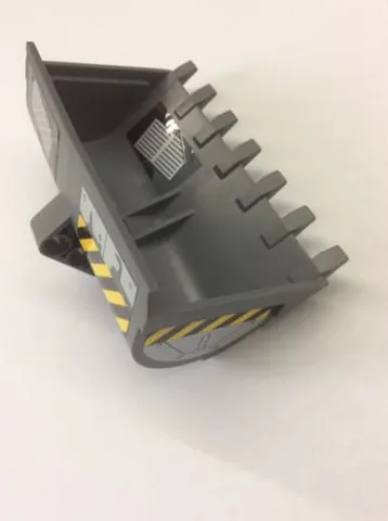 Technic Digger Bucket 7 x 10 with Yellow and Black Stripes, Chequerplate and Dirt Pattern (Stickers) - set 70915