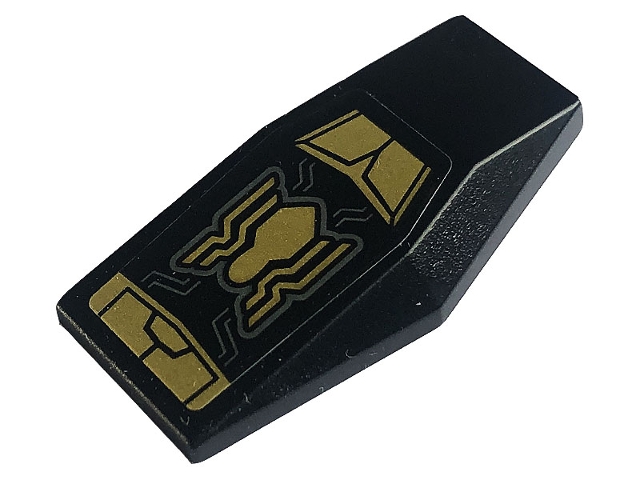 Large Figure Armor Plate Small with Dark Bluish Gray Lines, Gold Spider and Armor Plates Pattern (Sticker) - Set 76195