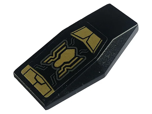 Large Figure Armor Plate Small with Dark Bluish Gray Lines, Gold Spider and Armor Plates Pattern (Sticker) - Set 76195