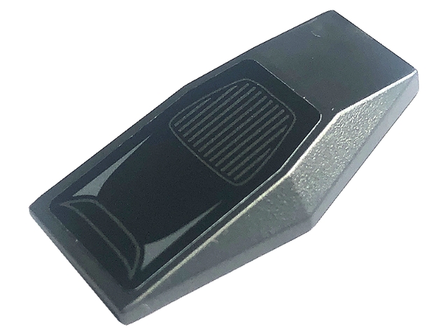 Large Figure Armor Plate Small with Silver and Dark Silver Grille and Air Vent on Black Background Pattern (Sticker) - Set 76902