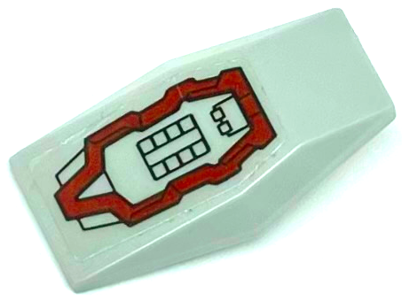 Large Figure Armor Plate Small with Black Squares and Lines and Dark Red Mechanical Pattern (Sticker) - Set 76105