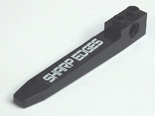 Technic Forklift Fork with 'SHARP EDGES' Left Pattern (Sticker) - Set 7709