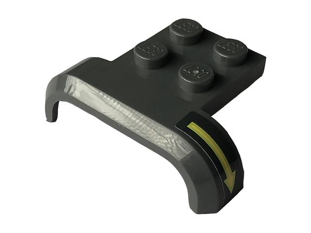 Vehicle, Mudguard 4 x 3 x 1 with Arch Curved with Arrow Pattern Model Left Side (Sticker) - Set 70418