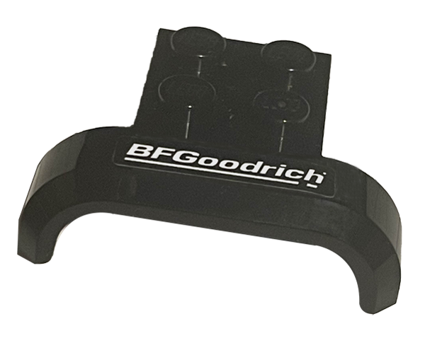 Vehicle, Mudguard 4 x 3 x 1 with Arch Curved with White BFGoodrich Logo Pattern (Sticker) - Set 75894