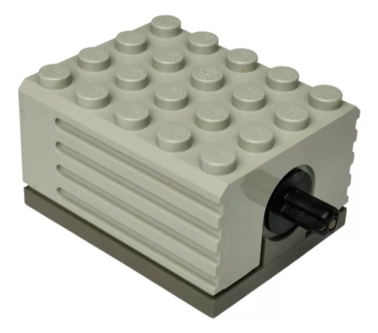 Electric, Motor 9V 5 x 4 x 2 1/3 with Black Axle and Dark Bluish Gray Base