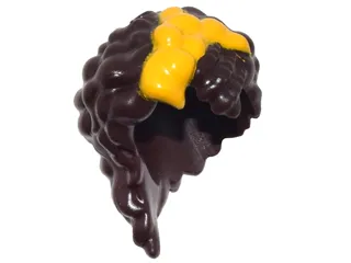 Mini Doll, Hair Friends Long with Curls, Falling over Shoulder, with Bright Light Orange Ribbon Pattern