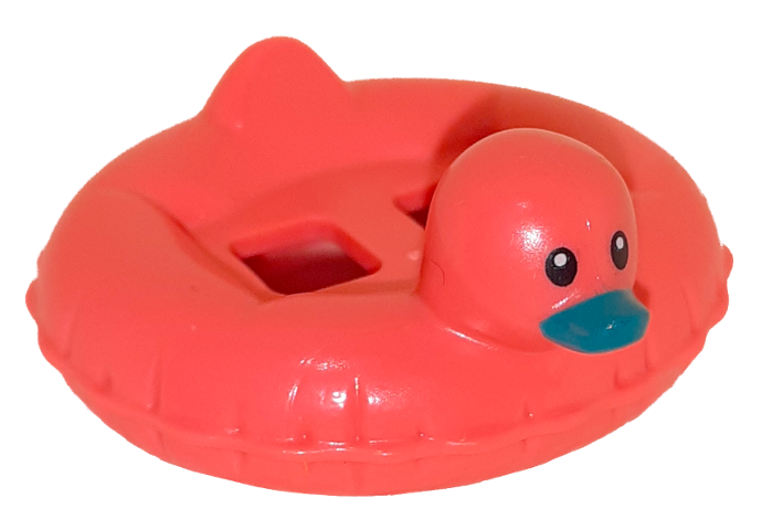 Minifigure Swim Ring / Floatie Duck Inflatable with Black Eyes and Dark Turquoise Bill Pattern (BAM)