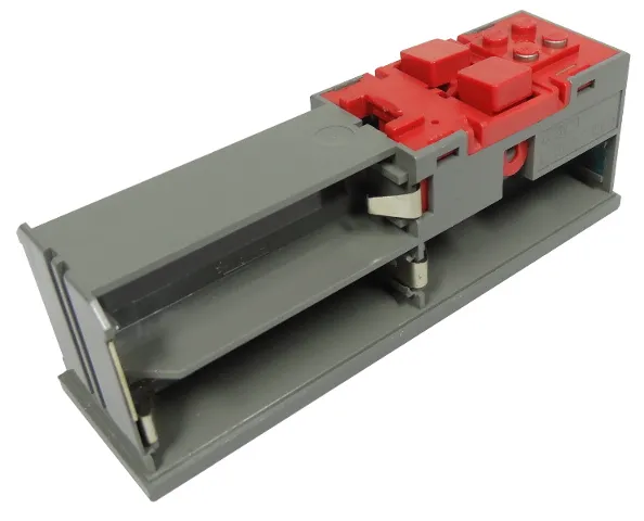 Electric 9V Battery Box 4 x 14 x 4 Base with Red Buttons and Contact Plate