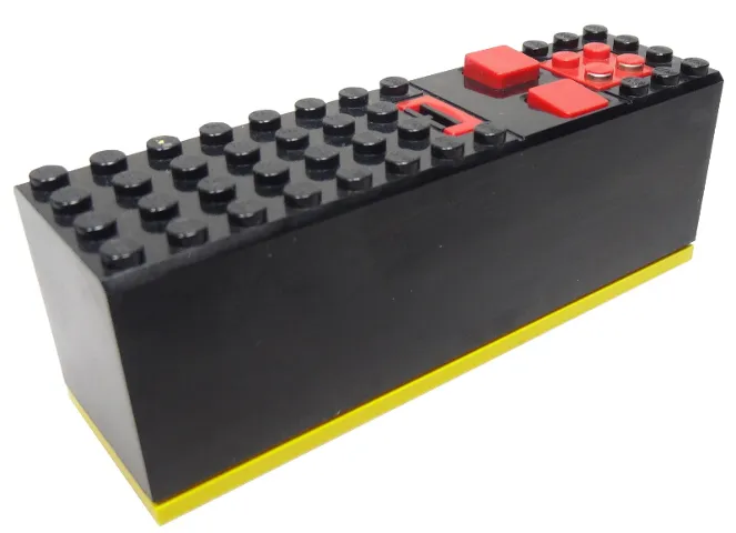 Electric 9V Battery Box 4 x 14 x 4 with Red Buttons and Contact Plate with Yellow Base (2846 / 2847c00)