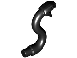 Snake Head with Open Mouth, Fangs and Curved Neck with Bar