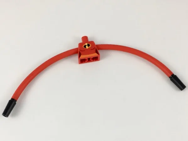 Torso, Modified Female Orange Belt and Incredibles Symbol Pattern / Red Long Rubber Arms with Black Cuffs Pattern