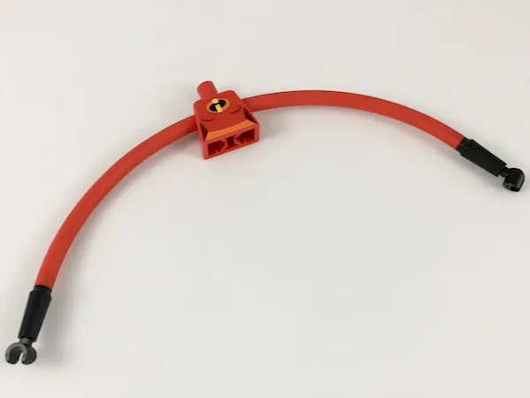 Torso, Modified Female Orange Belt and Incredibles Symbol Pattern / Red Long Rubber Arms with Black Cuffs Pattern / Black Hands