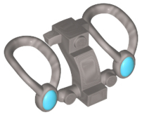 Mini Doll, Necklace Amulet with Molded Medium Azure Stone Pattern, 2 on Sprue