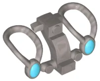 Mini Doll, Necklace Amulet with Molded Medium Azure Stone Pattern, 2 on Sprue