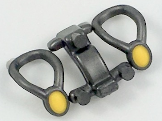 Mini Doll, Necklace Amulet with Molded Yellow Stone Pattern, 2 on Sprue