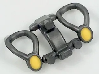 Mini Doll, Necklace Amulet with Molded Yellow Stone Pattern, 2 on Sprue