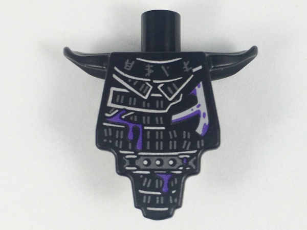 Torso, Modified Short with Smooth Armor Breastplate with Shoulder Pads and Silver Armor and Dark Purple Splatters Pattern