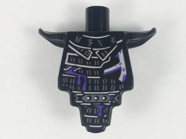 Torso, Modified Short with Smooth Armor Breastplate with Shoulder Pads and Silver Armor and Dark Purple Splatters Pattern