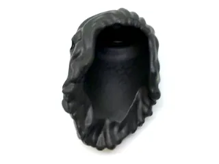 Mini Doll, Hair Long Wavy, Bangs Swept Back, Hole on Top and Right - Flexible Rubber