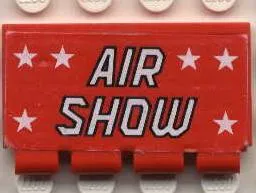 Hinge Train Gate 2 x 4 with White Stars and 'AIR SHOW' Pattern (Sticker) - Set 6345