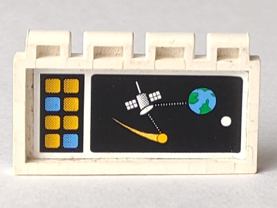 Hinge Train Gate 2 x 4 with Satellite Orbiting Earth Screen Pattern (Sticker) - Set 6458