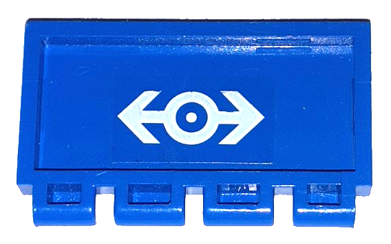 Hinge Train Gate 2 x 4 with Train Logo White Pattern (Sticker) - Sets 4543 / 4549 / 4563 / 4564