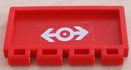 Hinge Train Gate 2 x 4 with Train Logo White Pattern (Sticker) - Sets 4543 / 4549 / 4563 / 4564