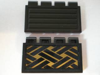 Hinge Train Gate 2 x 4 with Gold Lattice Pattern (Sticker) - Set 6033