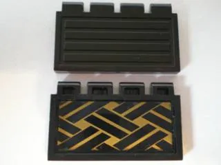 Hinge Train Gate 2 x 4 with Gold Lattice Pattern (Sticker) - Set 6033