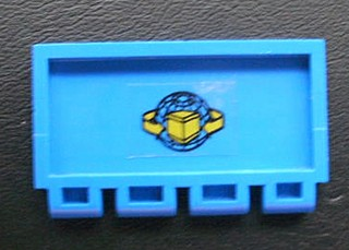 Hinge Train Gate 2 x 4 with Box and Arrows and Globe Pattern (Sticker) - Set 4555