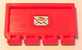 Hinge Train Gate 2 x 4 with Mail Envelope Pattern (Sticker) - Set 4564