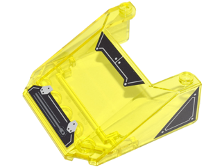 Windscreen 6 x 6 x 2 with 2 Studs on Top with Black and Silver Panels, Lines and Rivets on 3 Sides Pattern (Stickers) - Set 70905