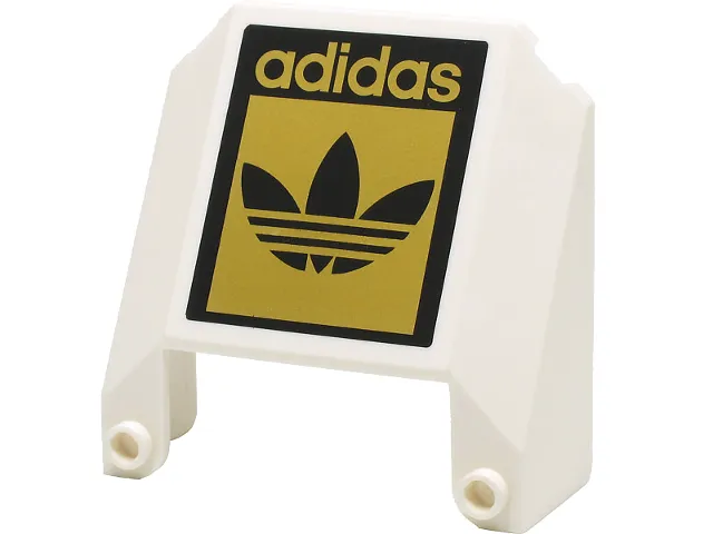 Windscreen 6 x 6 x 2 with 2 Studs on Top with Black and Gold 'adidas' and Trefoil Logo Pattern