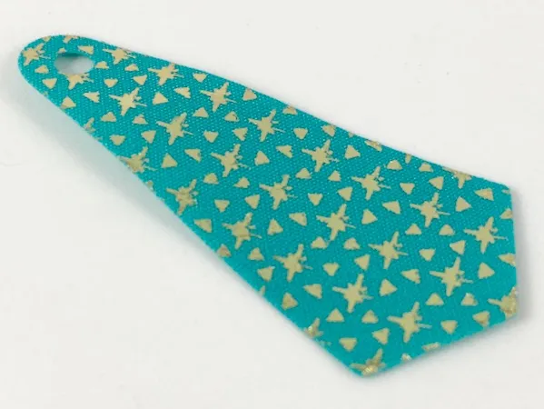 Mini Doll, Cape Cloth, Friends, Long Narrow with Small Top Hole and Gold Stars and Triangles Pattern