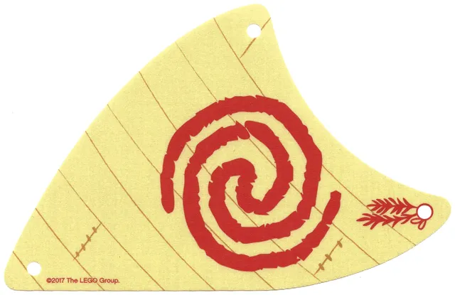 Cloth Sail Triangular with Red Spiral Swirl Pattern, 3 Holes, Large (Moana)
