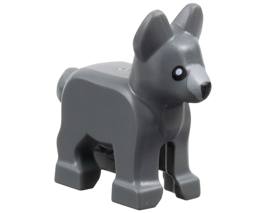 Dog, Alsatian / German Shepherd, Puppy with Light Bluish Gray Muzzle, Black Eyes and Nose Pattern