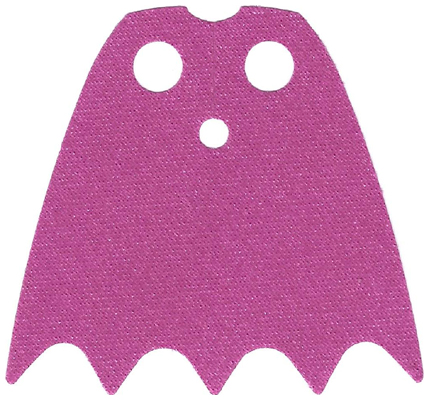 Minifigure Cape Cloth with Top Holes and Scalloped 5 Points Bottom (Batman), Long, Circle Neck Cut - Shiny Satin Fabric