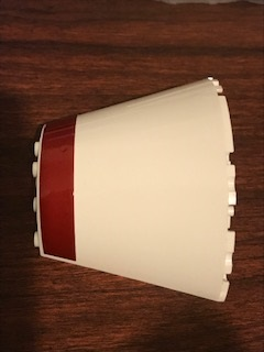 Cone Half 10 x 5 x 6 with SW Dark Red Thick Stripe Pattern (Sticker) - Set 75244