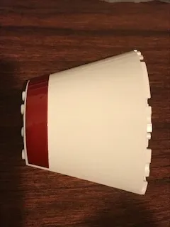 Cone Half 10 x 5 x 6 with SW Dark Red Thick Stripe Pattern (Sticker) - Set 75244