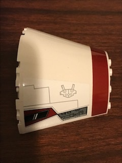 Cone Half 10 x 5 x 6 with SW Dark Red Stripe, Cockpit Window and Machinery Pattern Model Left Side (Stickers) - Set 75244