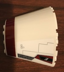 Cone Half 10 x 5 x 6 with SW Dark Red Stripe, Cockpit Window and Machinery Pattern Model Right Side (Stickers) - Set 75244