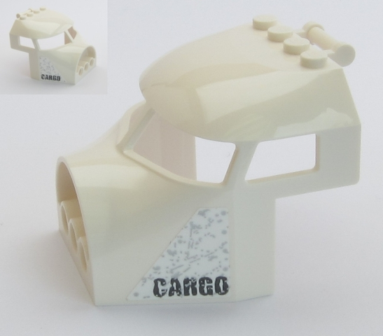 Aircraft Fuselage Forward Top Curved 6 x 6 with Bar Handle and 3 Pin Holes with 'CARGO' and Scratches Pattern on Both Sides (Stickers) - Set 60161