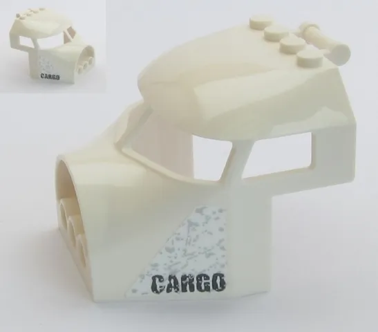 Aircraft Fuselage Forward Top Curved 6 x 6 with Bar Handle and 3 Pin Holes with 'CARGO' and Scratches Pattern on Both Sides (Stickers) - Set 60161