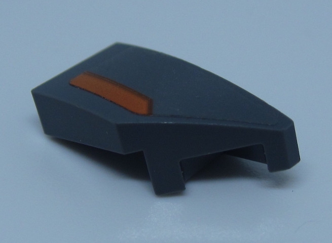 Wedge 2 x 1 x 2/3 Right with Orange Stripe Pattern (Sticker) - Set 75892