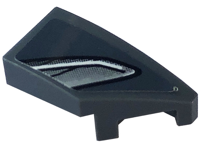 Wedge 2 x 1 x 2/3 Right with Silver Car Headlight Pattern (Sticker) - Set 76903